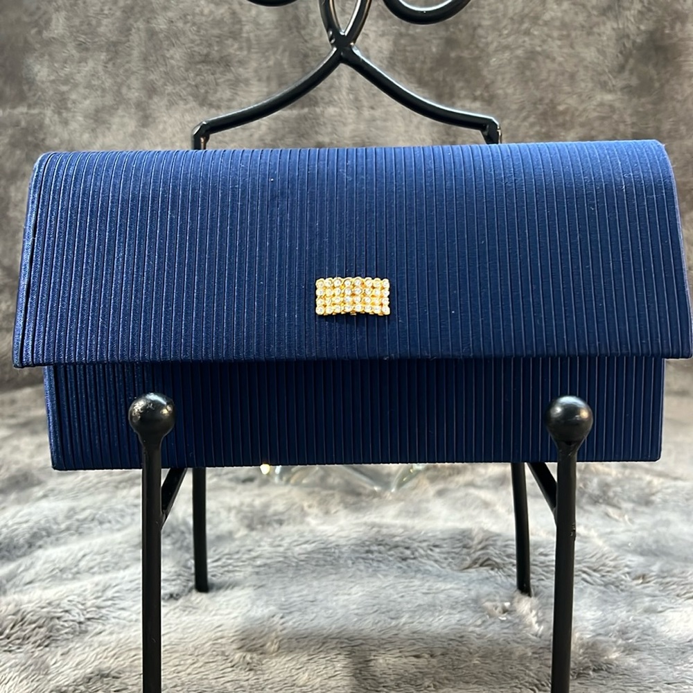 Bechamel navy evening clutch